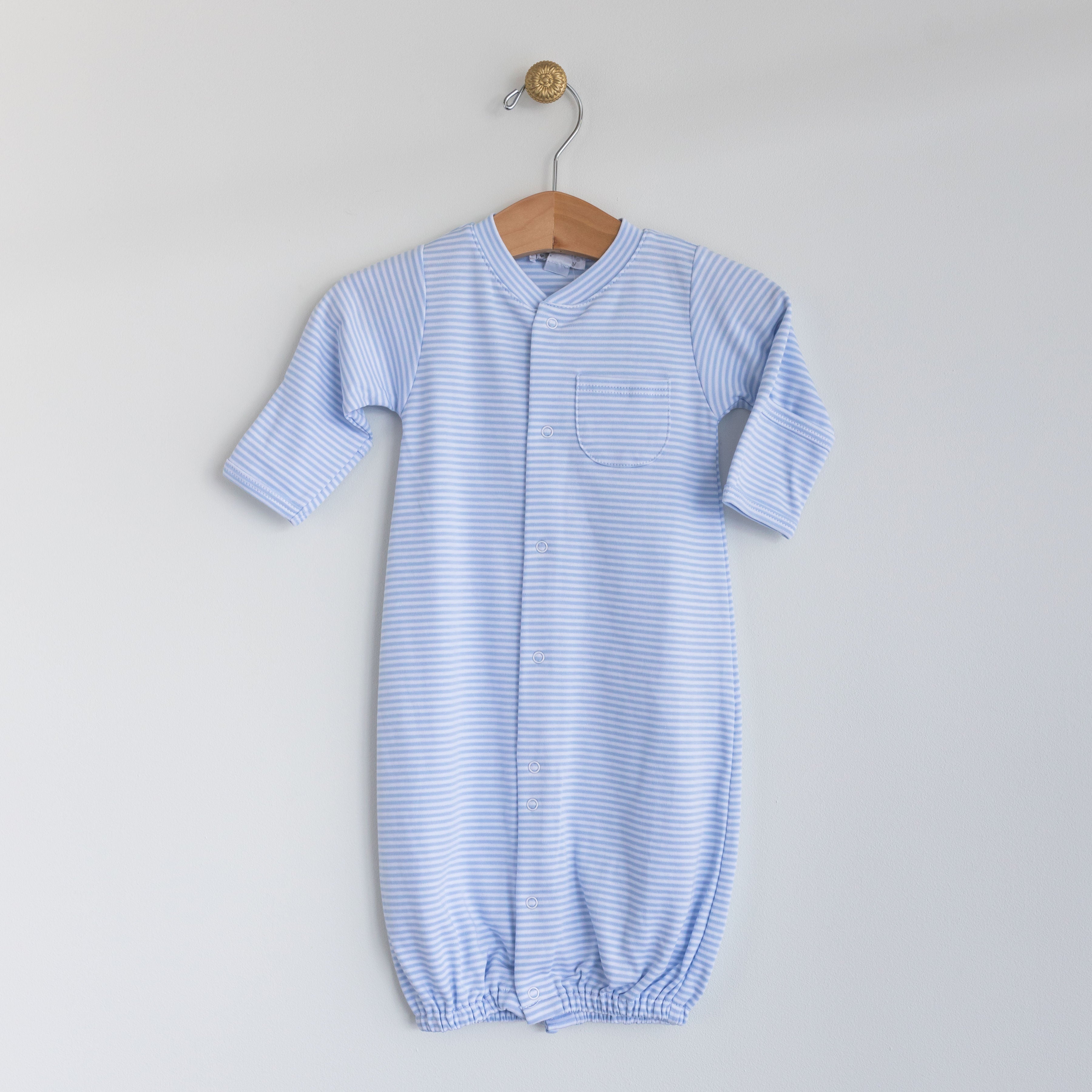 Light Blue Stripe Convertible Gown
